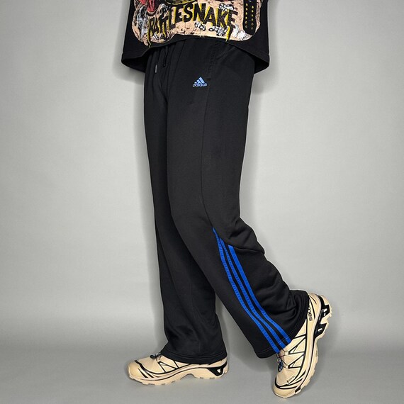 black and blue adidas pants