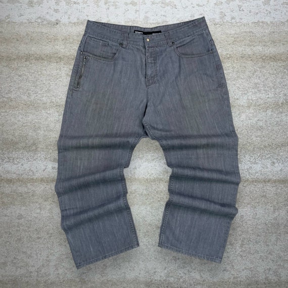 Buy Vintage Skater Wide Leg Jeans 42x32 Rocawear Smoke Grey Wash 