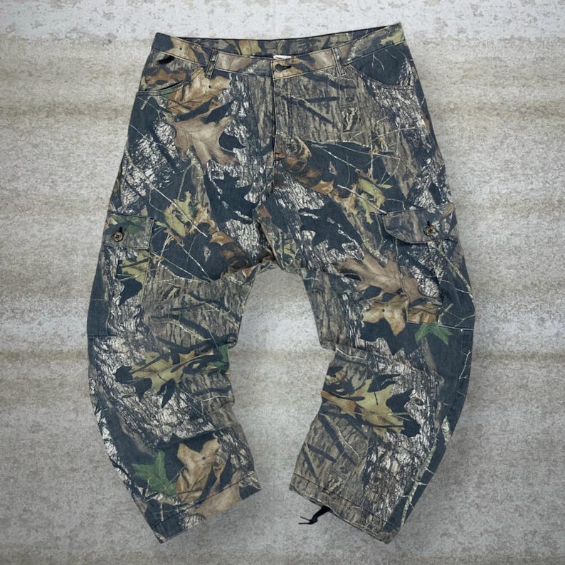 Vintage 90s Mossy Oak Tactical Pants 40x32 Baggy Wide Leg Hunting Camo Cargos image 2