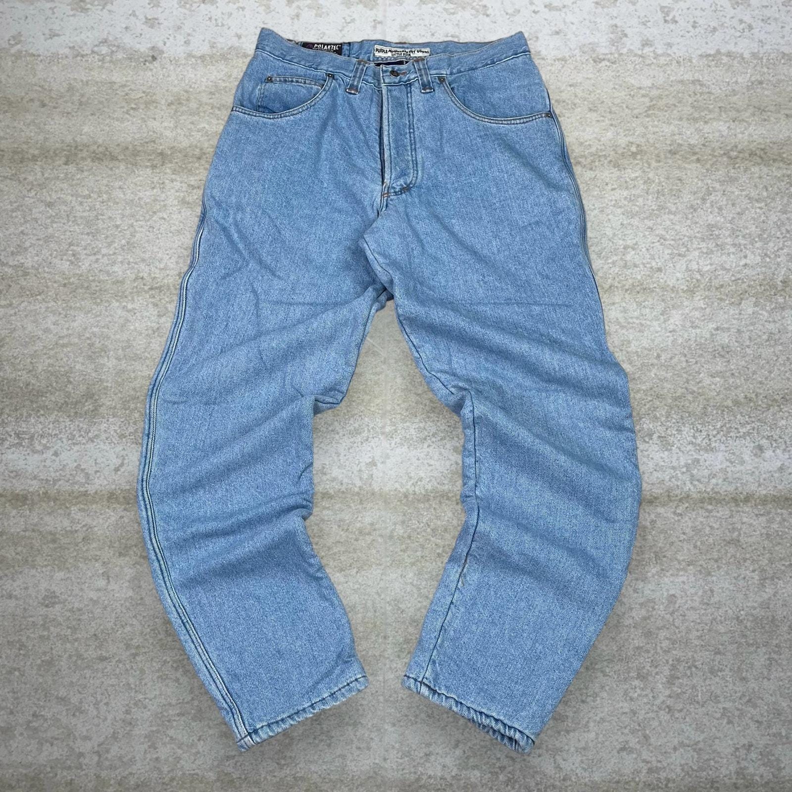 Vintage Polar Jeans 36x36 Light Wash Fleece Lined Made in