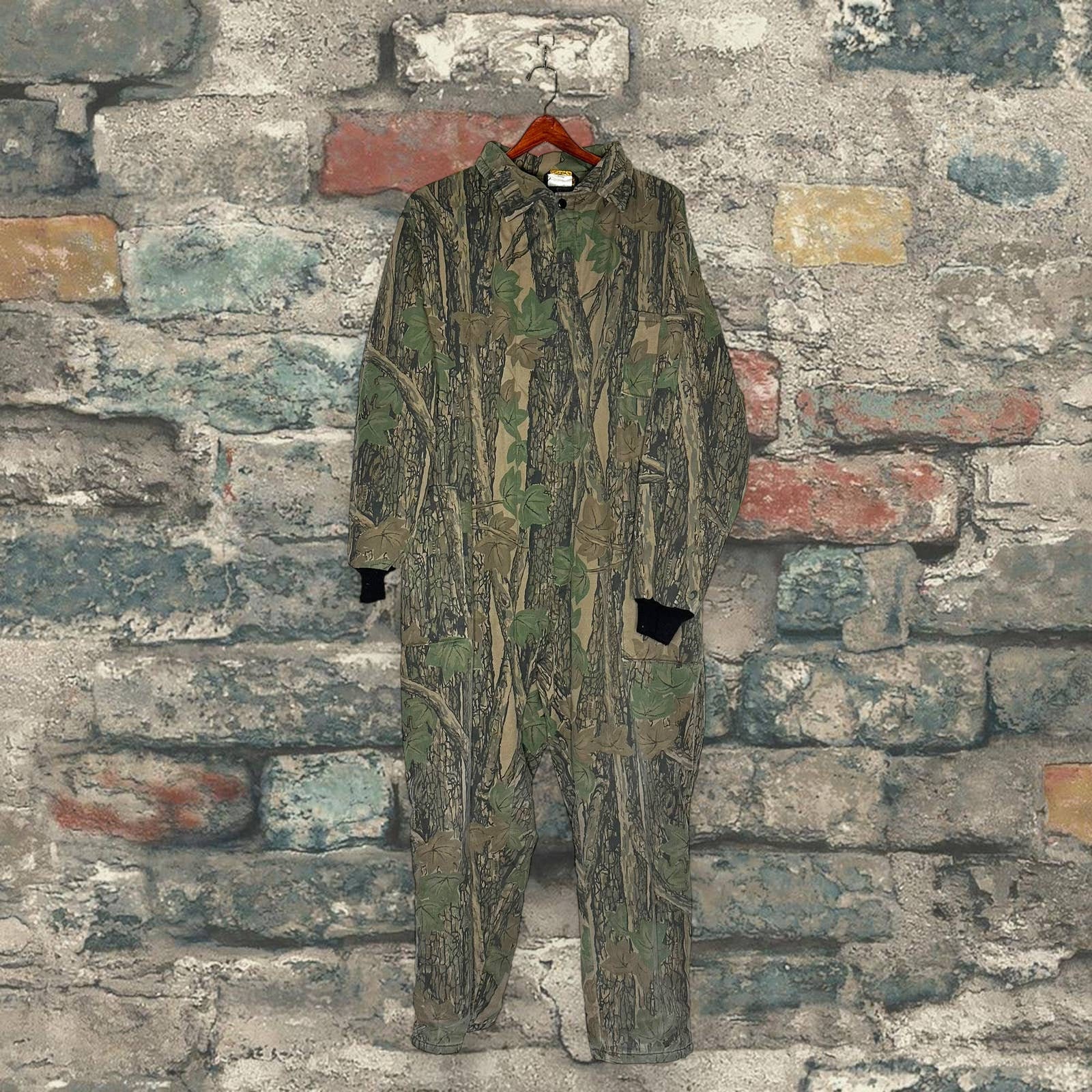 True Vintage Camo Coveralls Made in USA Insulated Trebark