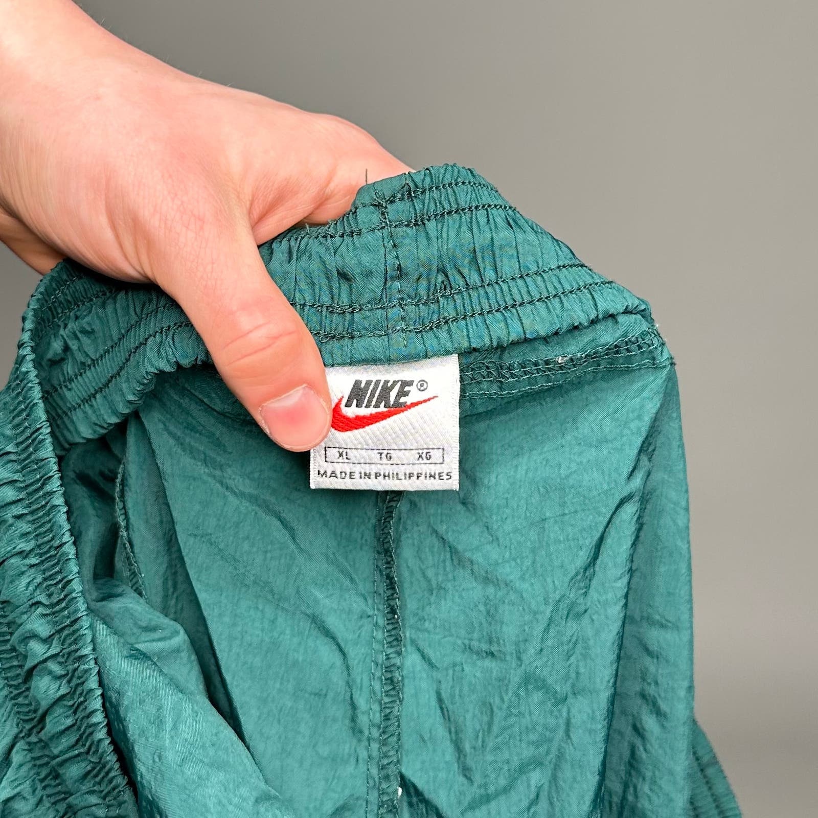 Vintage Nike Track Pants Mens XL Forest Green Nylon Joggers