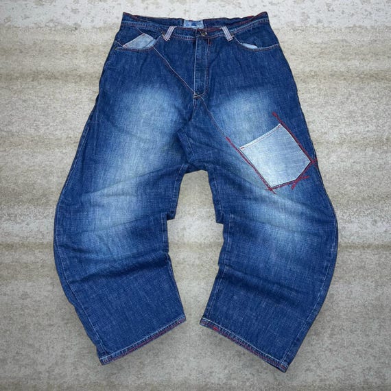 Vintage Y2K Evolution Skater Jeans 38x32 Baggy Wide Leg Dark Wash