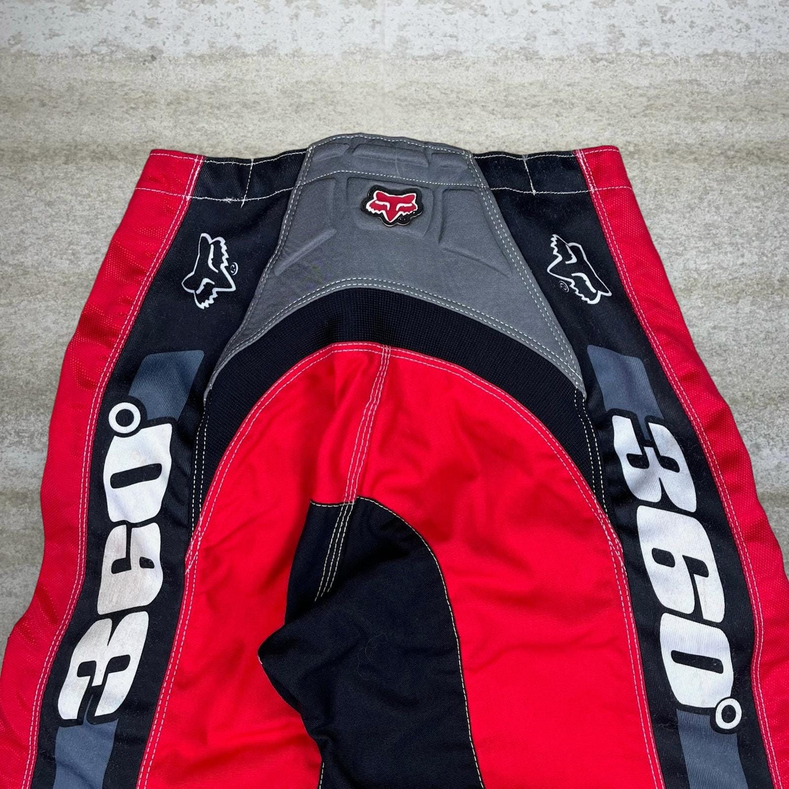 Vintage Y2K Fox Motocross Pants 28x28 Baggy Wide Leg Fit Red Black