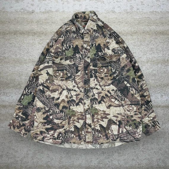 Chemise boutonnée vintage Mossy Oak Hunting Camo pour homme L en