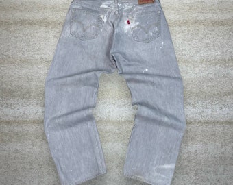 Vintage Levis Jeans 38x28 501 Regular Straight Leg Light Grey Wash Button Fly Y2K Etsy
