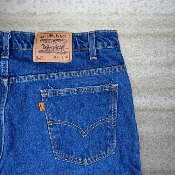 Vintage Orange Tab Levis Jeans 40x32 517 Bootcut … - image 3
