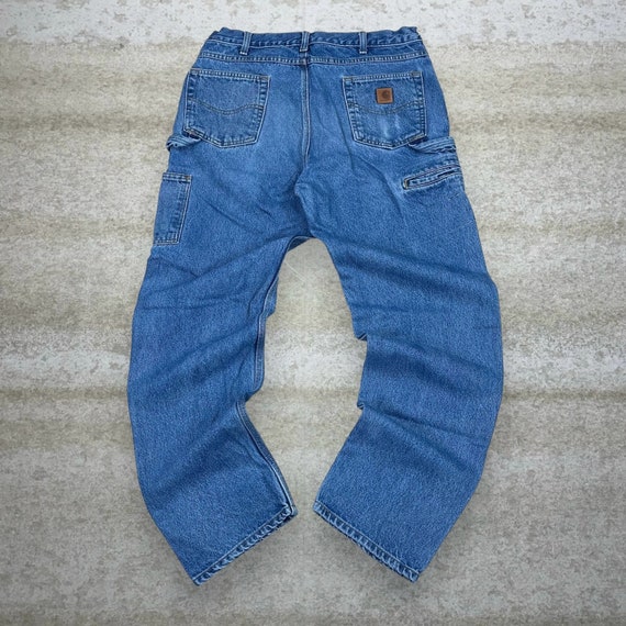 Vintage Carhartt Carpenter Jeans 38x34 Medium Wash Work Wear Denim 