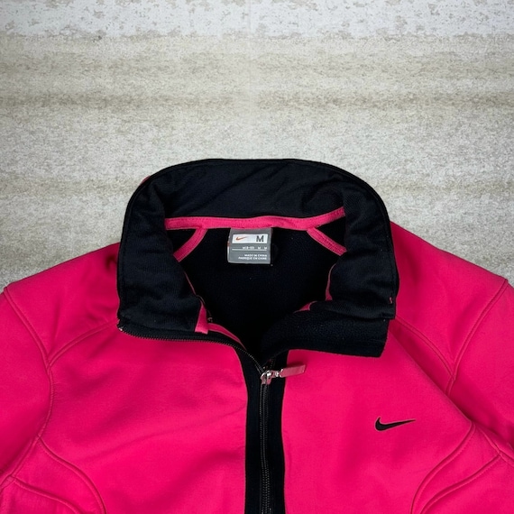 Vintage Nike Running Jacket Hot Pink Black Swoosh Full Zip Vintage Nike Running Jacket Hot Pink Black Swoosh Full Zip