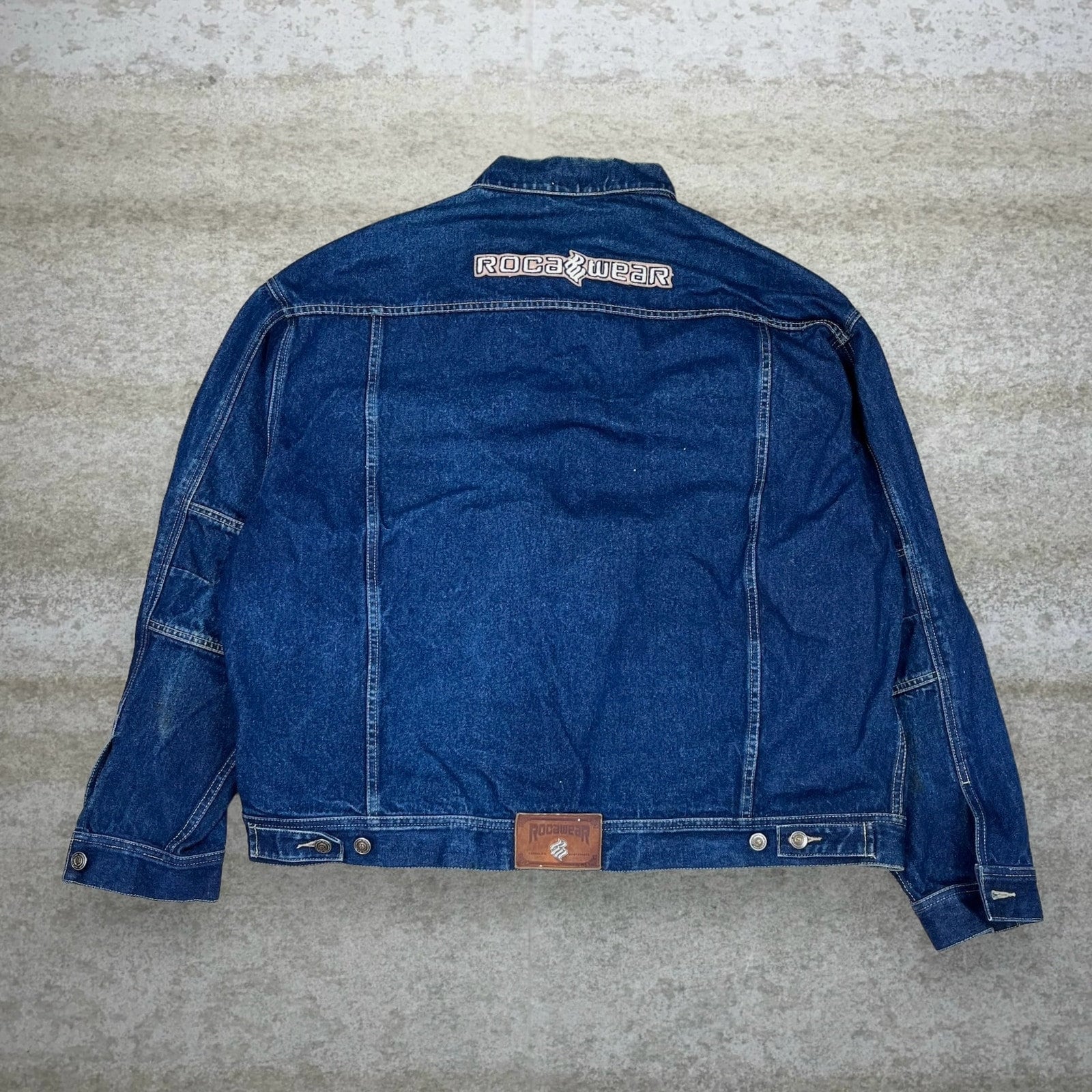 Vintage Rocawear Jean Jacket Mens 3XL Dark Wash Denim Full