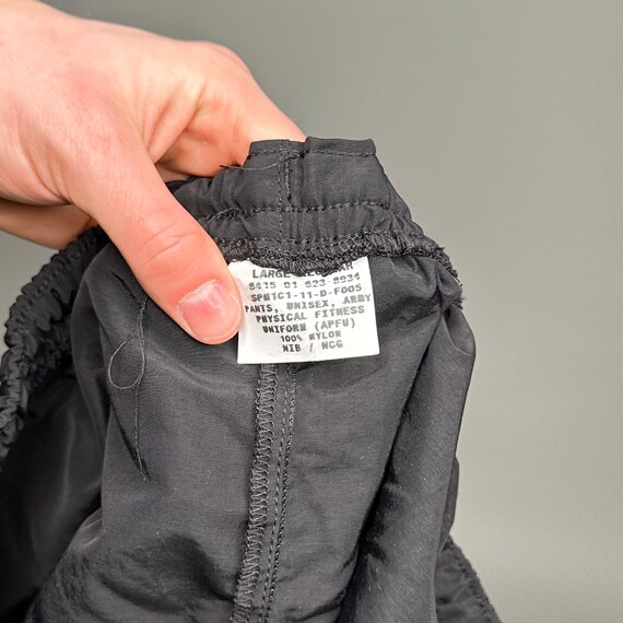 Vintage Army Track Pants Mens L Jet Black Nylon Joggers Baggy Fit Has Ankle Zippers Y2K Etsy UK