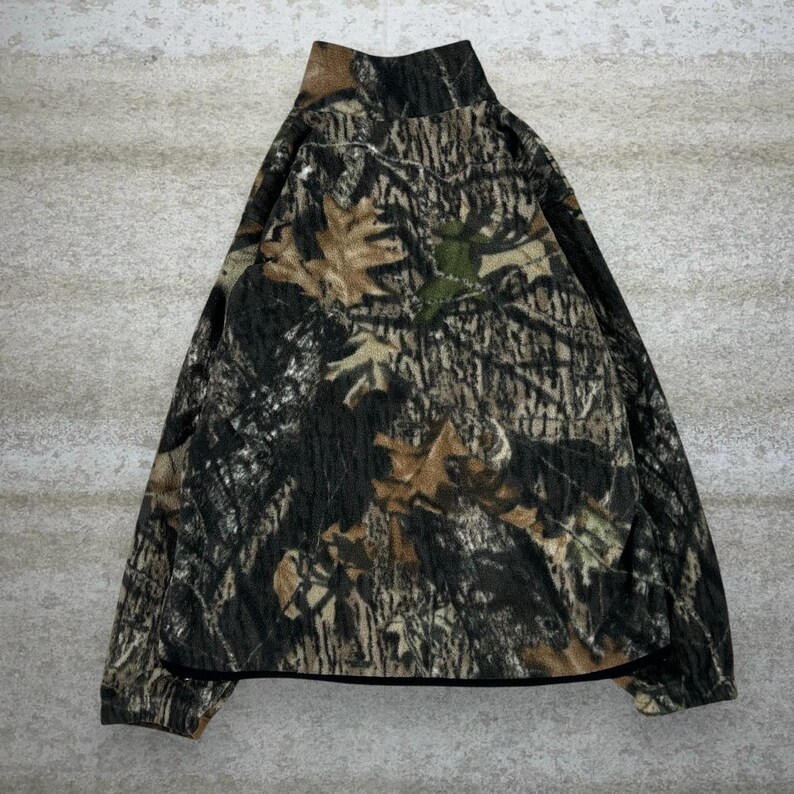 Vintage 90s Mossy Oak Jacket Womens XL Hunting Camo Fleece Full Zip Woodland image 3