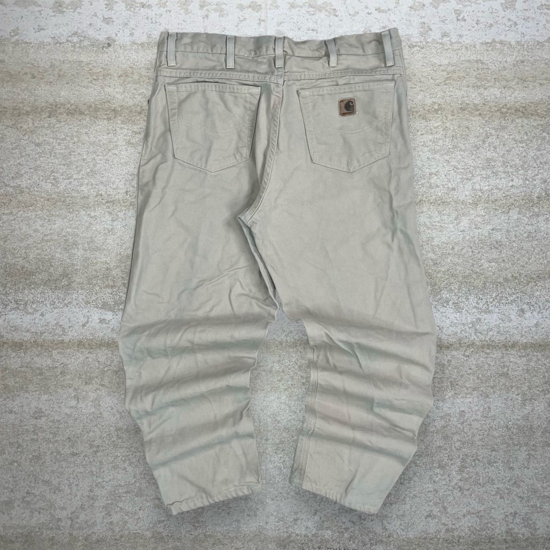 Vintage Carhartt Carpenter Pants 38x30 Light Tan Canvas Baggy Work