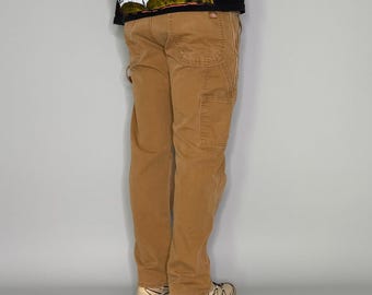 Vintage 90s Dickies Carpenter Pants 32x30 Regular Straight Fit Tan Work