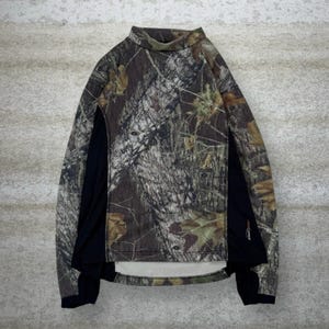 Vintage 90s Mossy Oak Hunting Camo Shirt Mens L Woodland Cotton Long Sleeve image 1