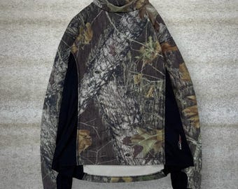 Vintage 90s Mossy Oak Hunting Camo Shirt Mens L Woodland Cotton Long Sleeve