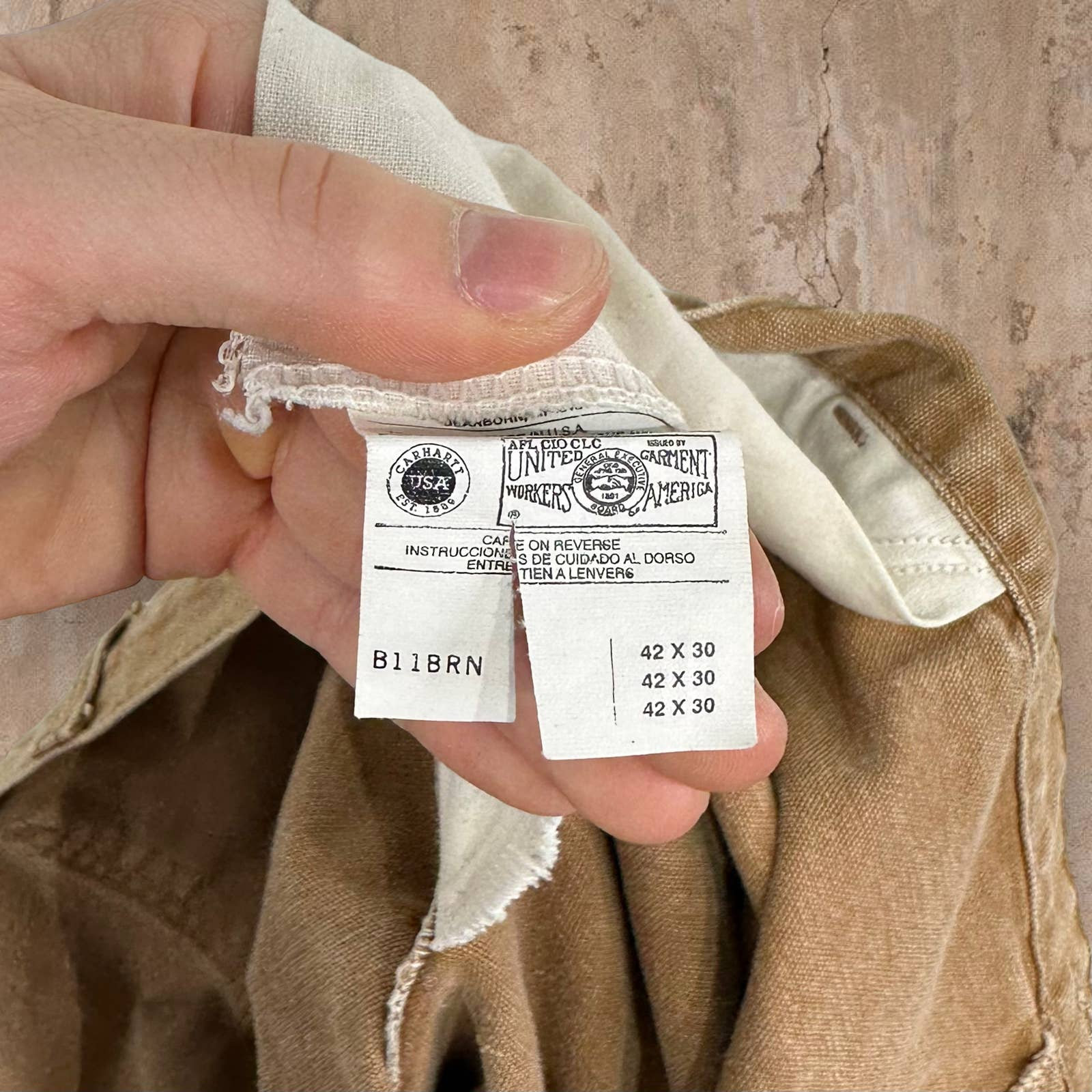 Vintage Carhartt Carpenter Pants Tan Canvas Union Made in USA