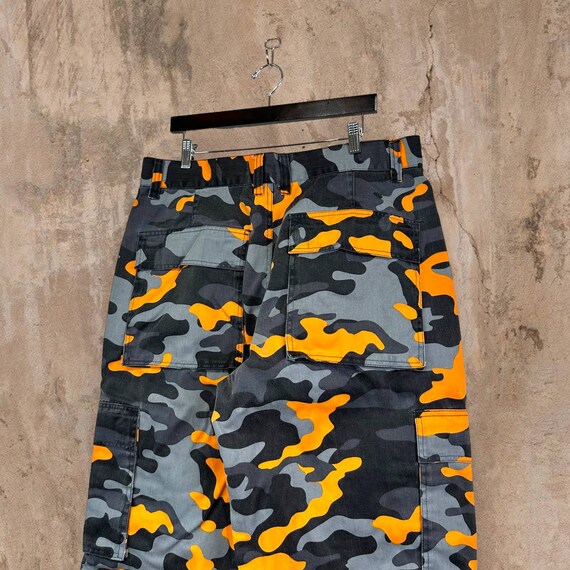 Vintage Orange Camo Tactical Pants Baggy Fit Access Cargos Crazy