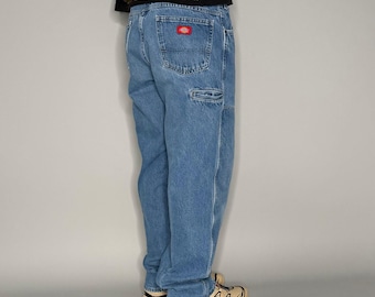 Vintage Y2K Dickies Carpenter Jeans 36x34 Relaxed Fit Mittlere Waschung Doppelknie