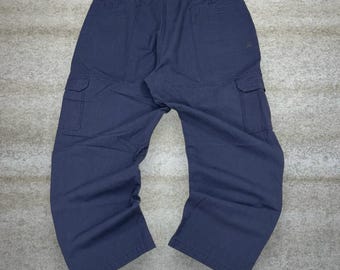 Vintage 90er Jahre Military Doppel Knie Taktische Hose 36x30 Navy Blau Cargo Hose