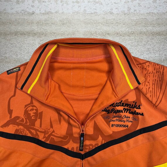 Vintage Akademiks Track Jacket 2XL Orange Polyester Full Zip Y2K