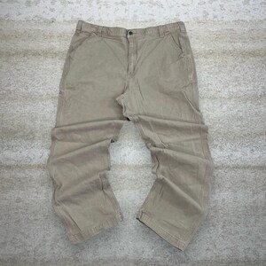 Vintage 90s Carhartt Carpenter Pants 42x32 Baggy Light Tan Dungarees Work Wear image 2