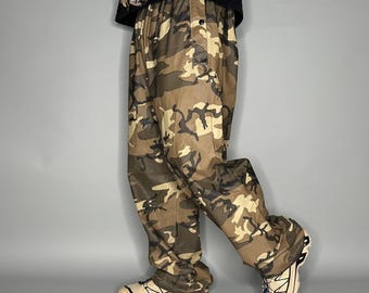 Pantaloni da tuta Browning vintage anni '90 da uomo, larghi, mimetici da caccia, taglia L