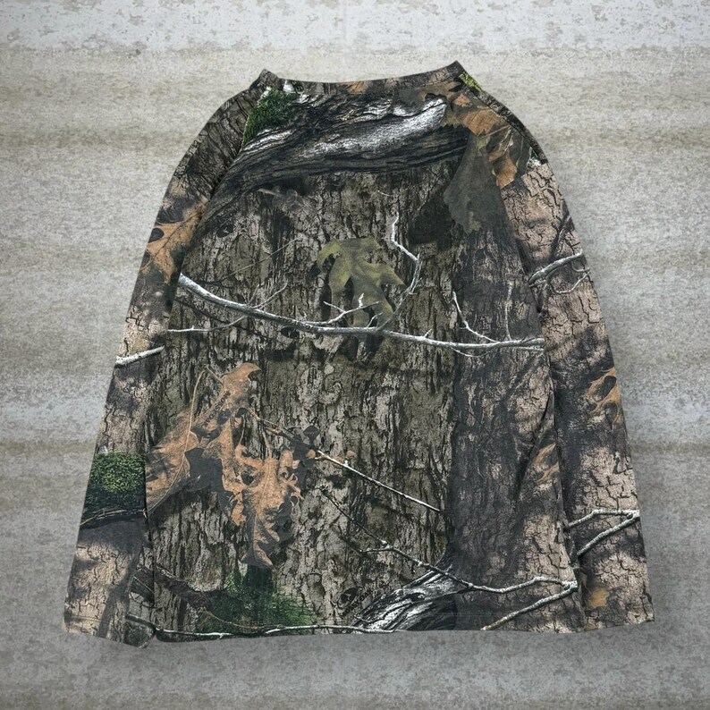 Vintage 90s Mossy Oak Shirt Mens L Hunting Camo Cotton Long Sleeve Woodland image 2