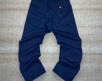 Vintage 90s Dickies Carpenter Pants 34x32 Relaxed Navy Blue Dungarees Work