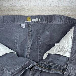 Vintage 90s Carhartt Carpenter Pants 38x32 Straight Fit Iron Grey Dungarees image 4