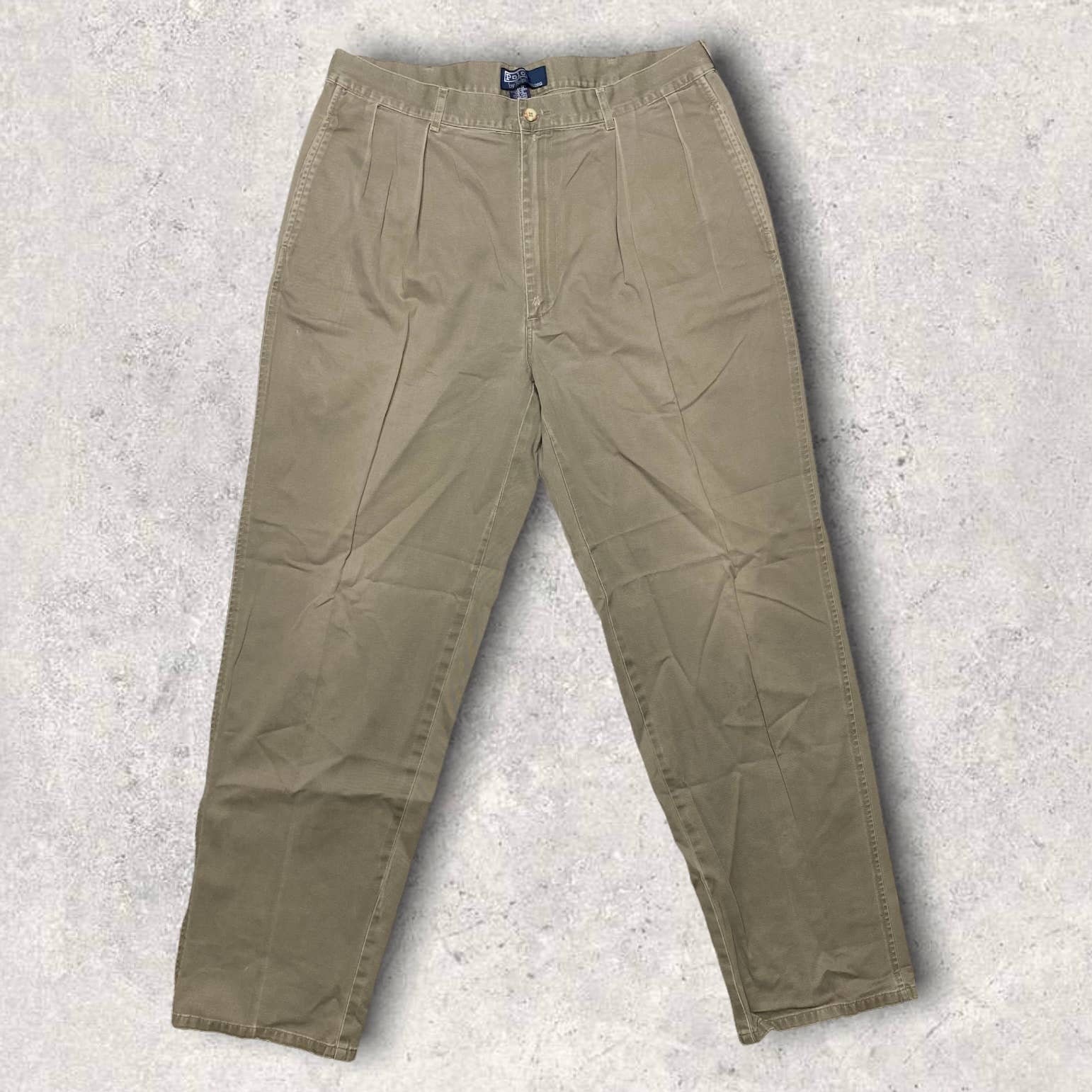 Vintage Sage Green Polo Ralph Lauren Casual Pants Pleated Front Baggy ...