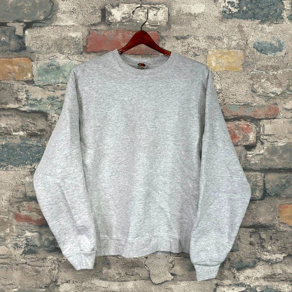 Vintage Fruit of the Loom Sweatshirt Light Grey B… - image 1