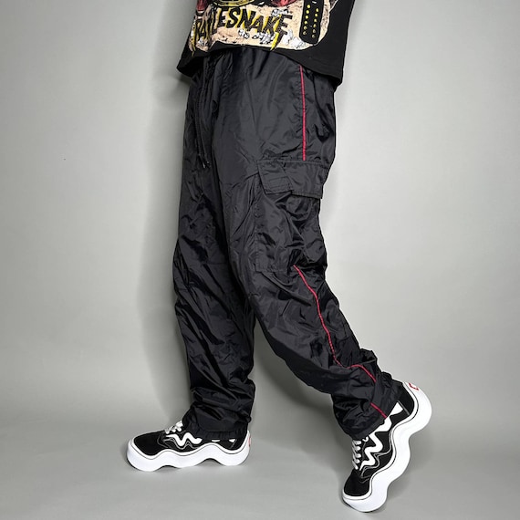 Black nylon sweatpants hot sale
