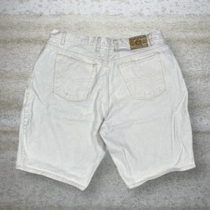 Vintage Bugle Boy Jean Shorts 40x11 Baggy Wide Leg Fit Light Tan Wash Denim Jorts 11&quot; Inseam 90s