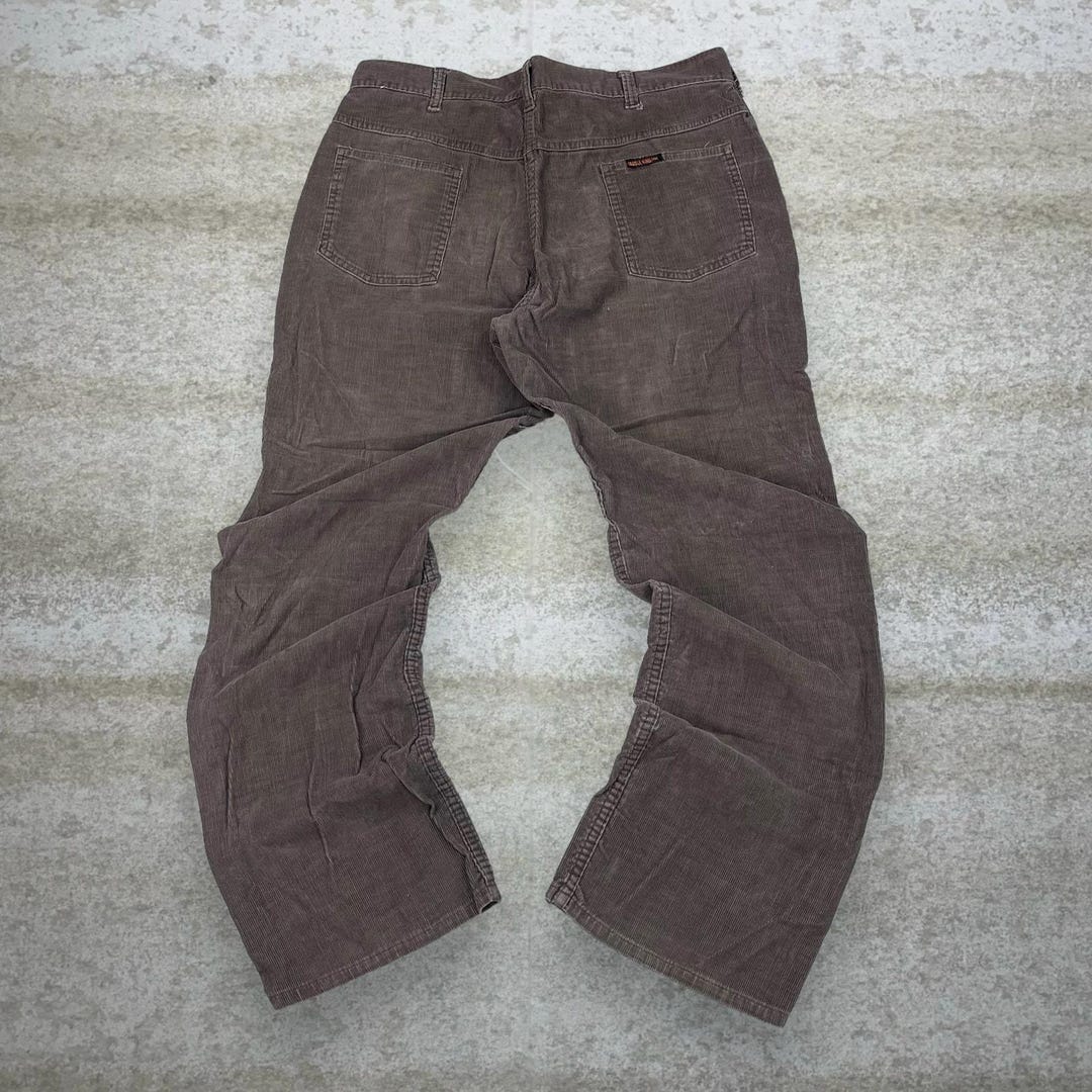 Retro Fur-Trim Corduroy Pants