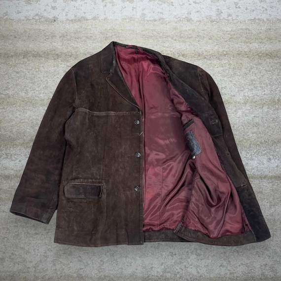 Vintage Suede Leather Jacket Mens L Mocha Brown Lined 90s - Etsy