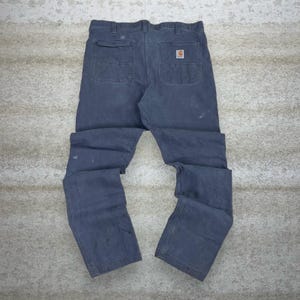 Vintage 90s Carhartt Carpenter Pants 38x32 Straight Fit Iron Grey Dungarees image 1