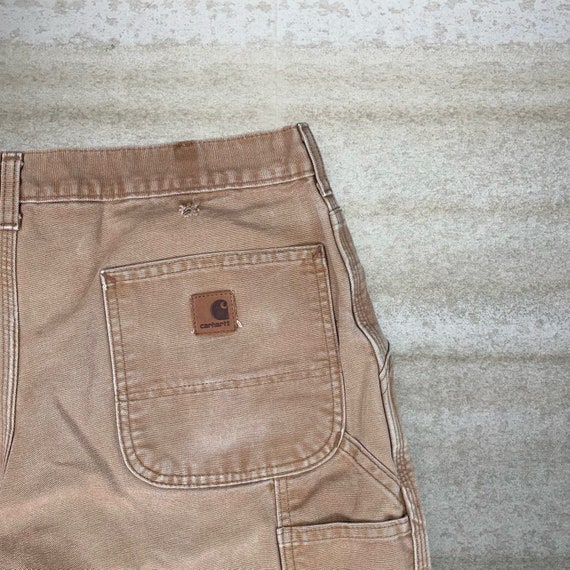 Vintage Carhartt Carpenter Pants Camel Tan Canvas… - image 3