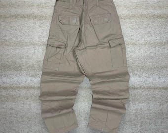 Vintage 90er Jahre Taktische Hose leicht 28x30 Baggy Tan Cargos Militär Kleine Regular