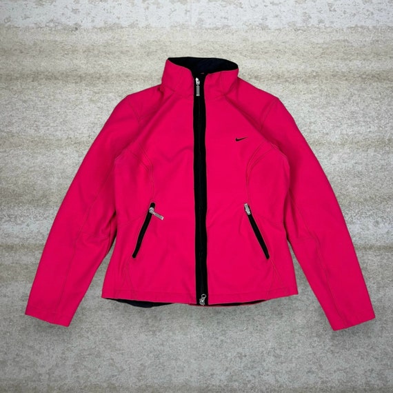 Vintage Nike Running Jacket Hot Pink Black Swoosh Full Zip Vintage Nike Running Jacket Hot Pink Black Swoosh Full Zip