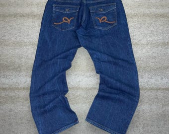Vaqueros skater Rocawear vintage Y2K, 38 x 30, holgados, de pierna ancha, lavado oscuro, denim Rap