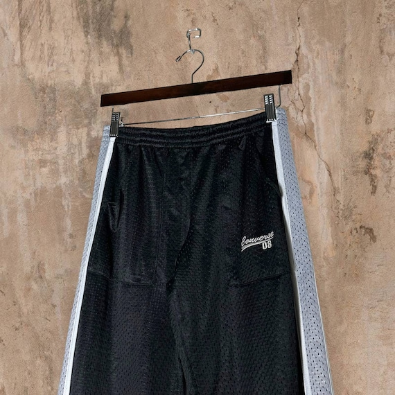 Vintage Converse Sweatpants Jet Black Polyester M… - image 1