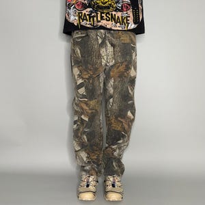 Vintage 90s Wrangler Realtree Camo Jeans 38x32 Baggy Wide Leg Woodland Camo image 2