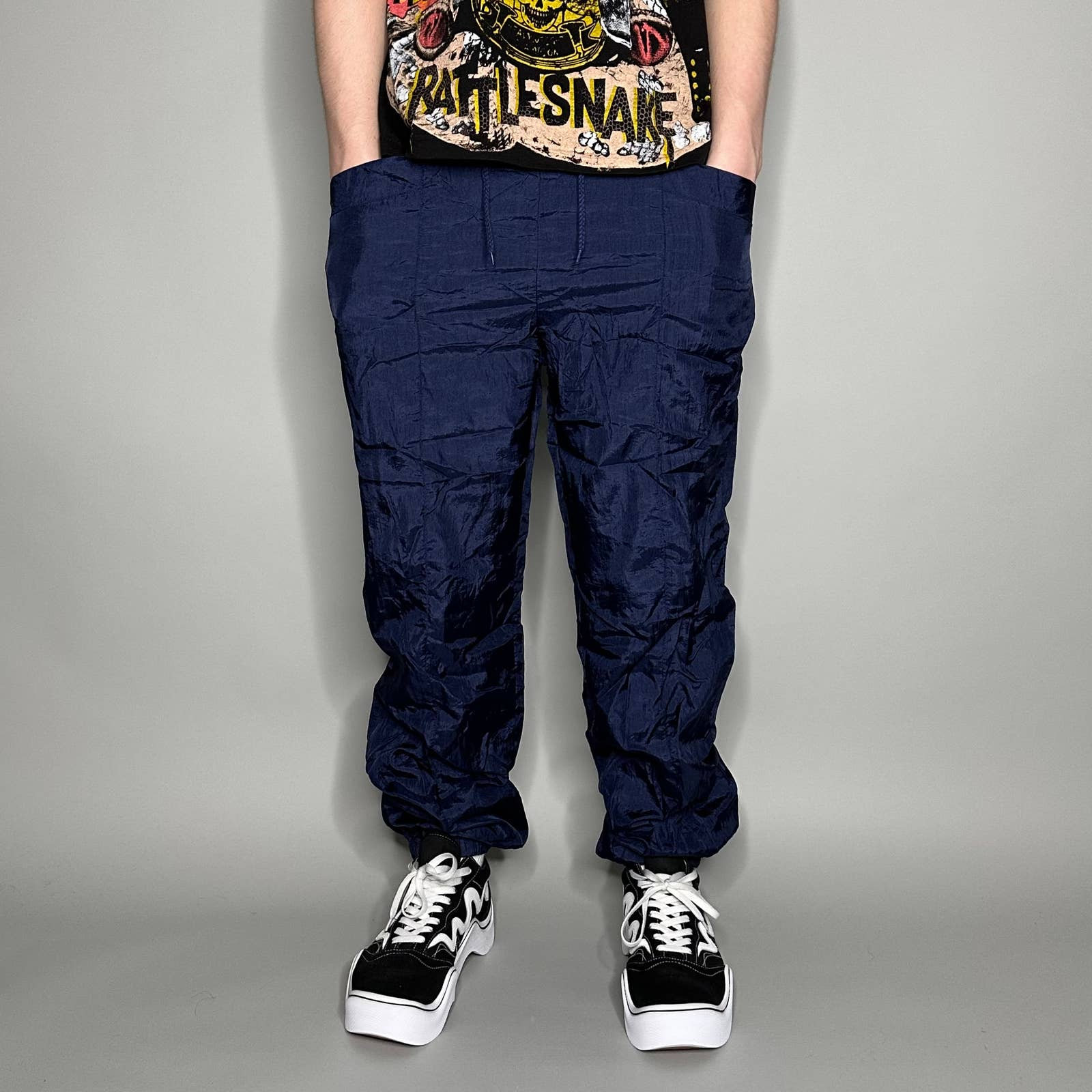 パンツ plllllleeeasse nylon track pants NAVY パンツ plllllleeeasse nylon track pants NAVY Vintage Track Pants