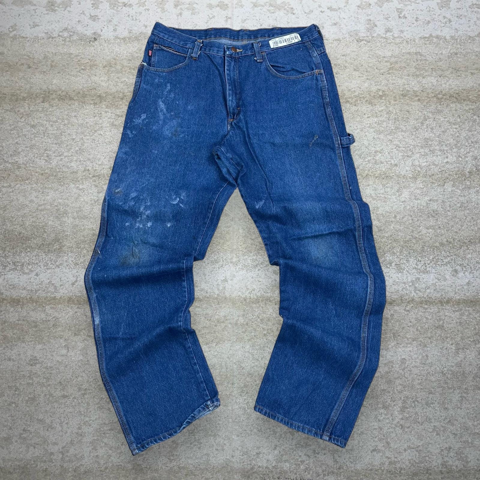 Vintage 90s Red Kap Carpenter Jeans 36x34 Baggy Medium Wash Work