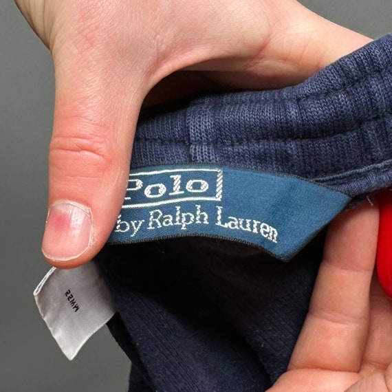 Vintage Polo Ralph Lauren Sweatpants Navy Blue Co… - image 4