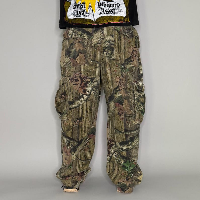 Vintage Y2K Mossy Oak Camo Pants 40x30 Baggy Wide Leg Fit Woodland image 3