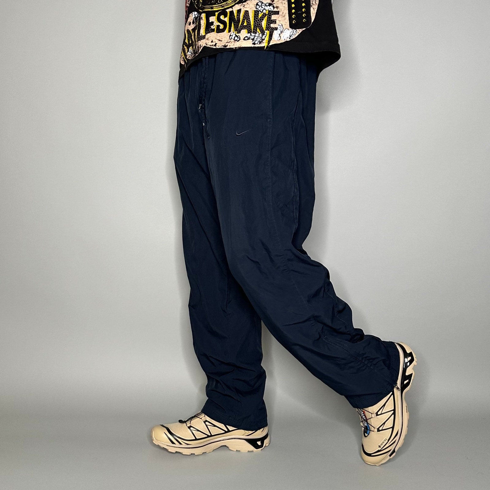 Vintage Nike Track Pants Mens L Navy Blue Polyester Vintage Nike Track Pants Mens L Navy Blue Polyester