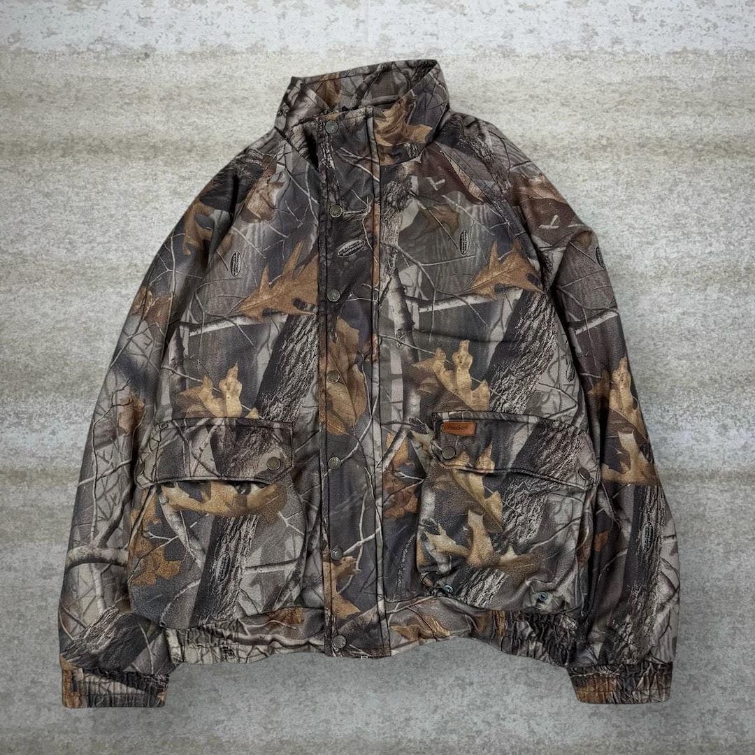 Vintage 90s Realtree Woolrich Jacket Mens M Hunting Camo Full Zip