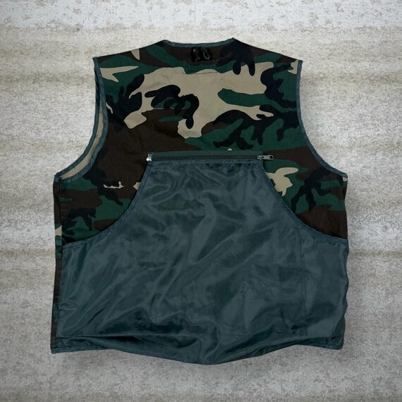 Vintage 90s Avid Outdoor Vest Mens L Hunting Camo Cotton Full Zip